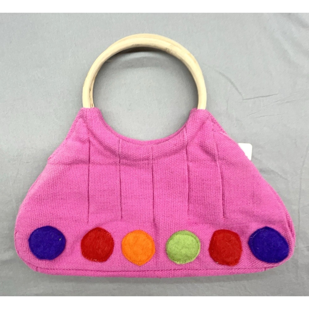 Rising Tide Purse Handbag Pink Cotton Snap Nepal‎ Boho Whimsy Coastal Beachy